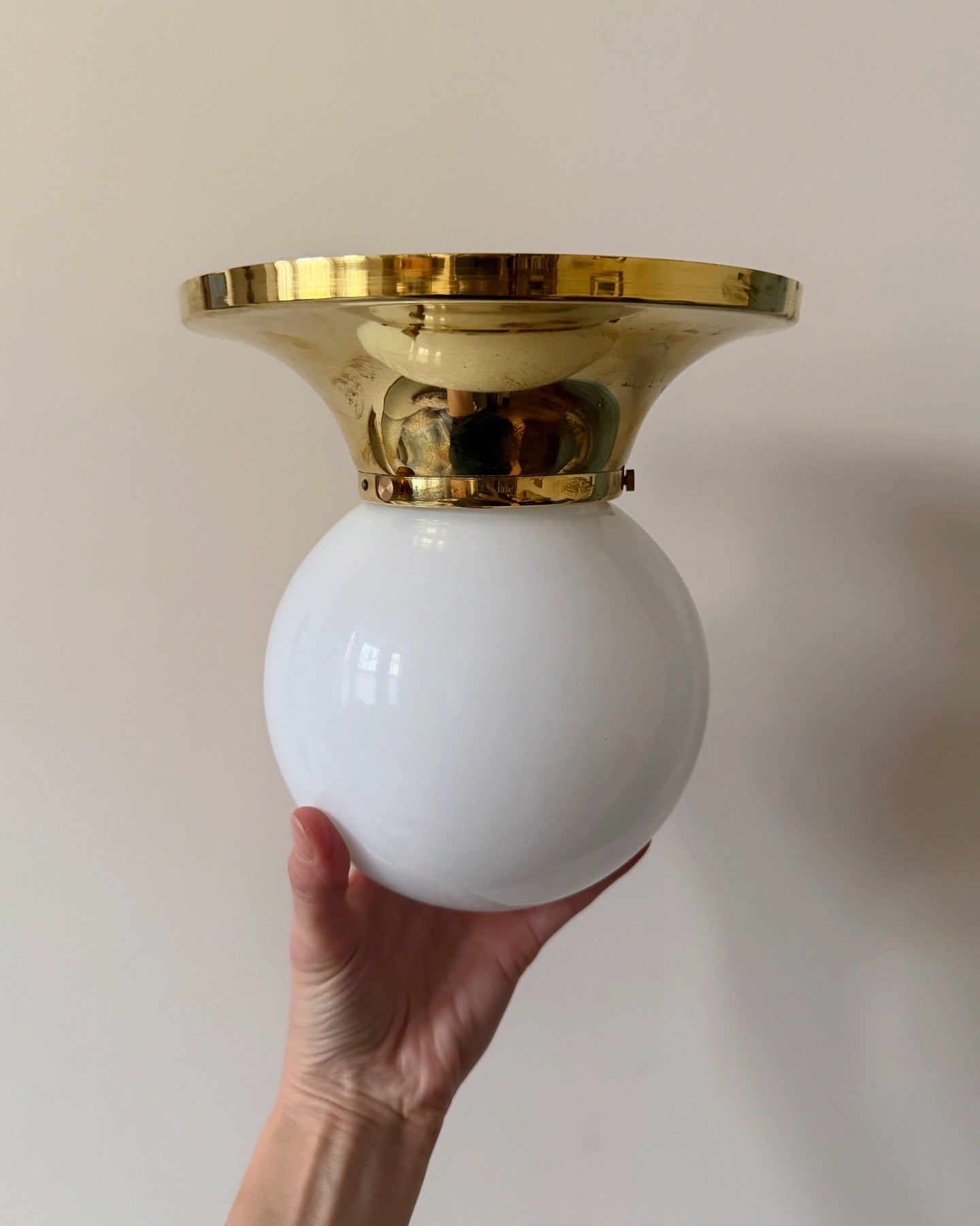 Vintage Brass Globe Light (2 Available)