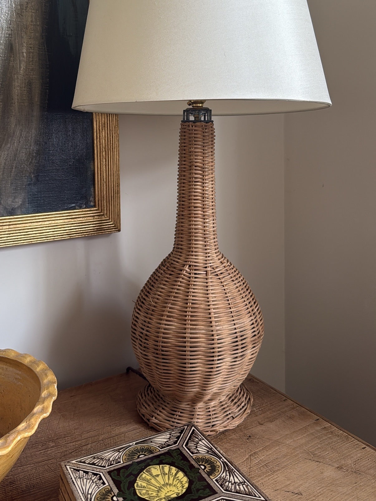 French Rattan Lampbase