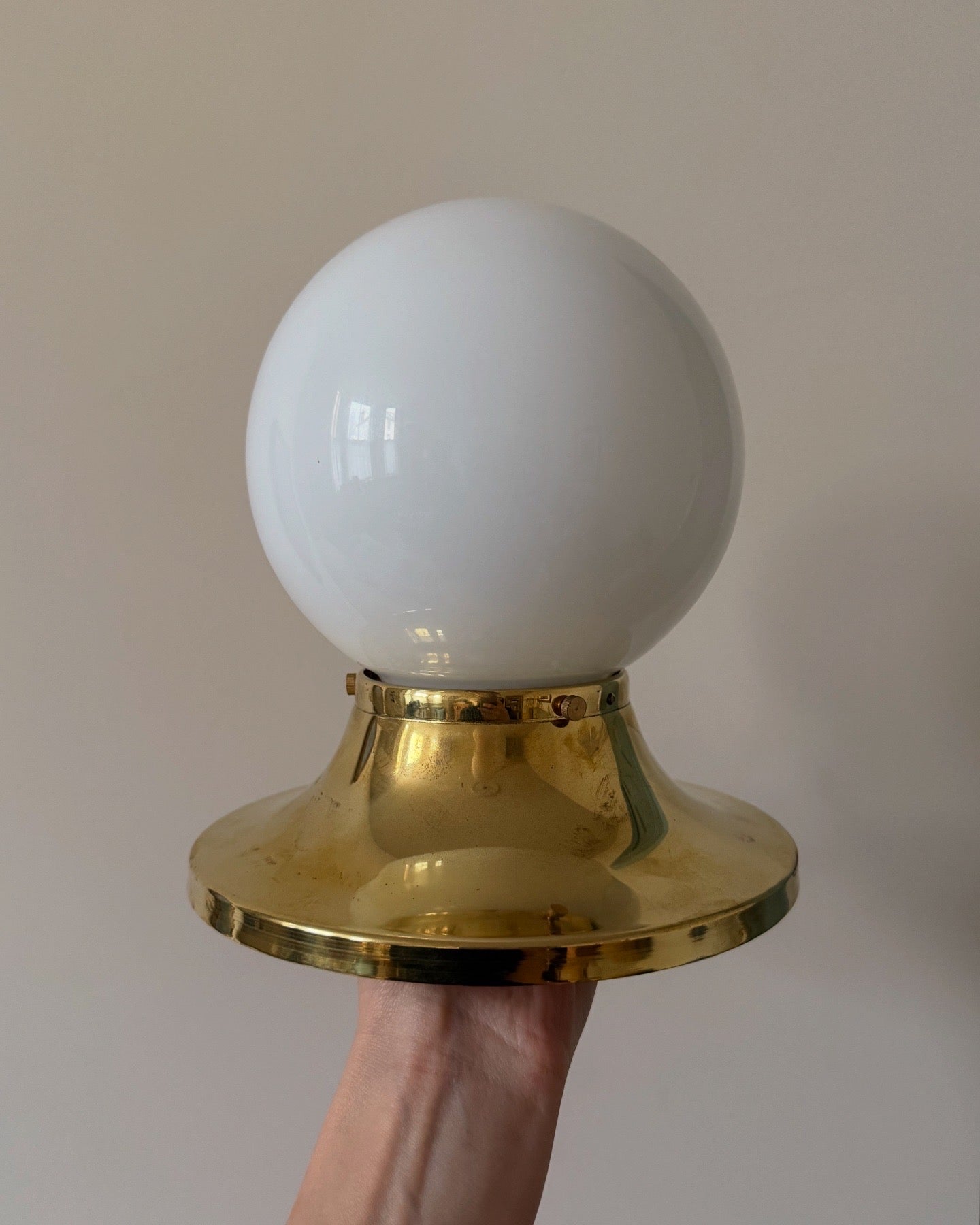 Vintage Brass Globe Light (2 Available)