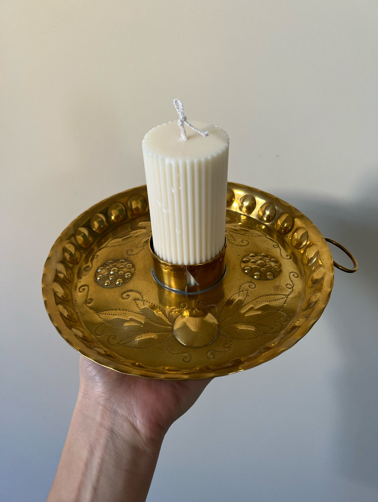 Giant Brass Candle Holder