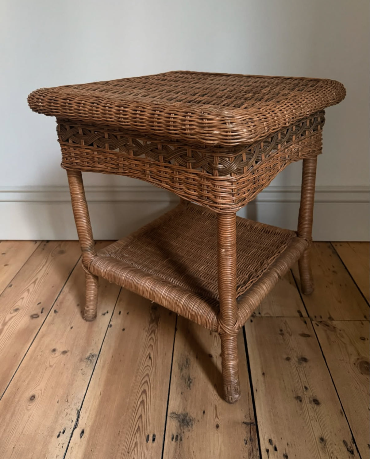 Vintage Rattan Side Table