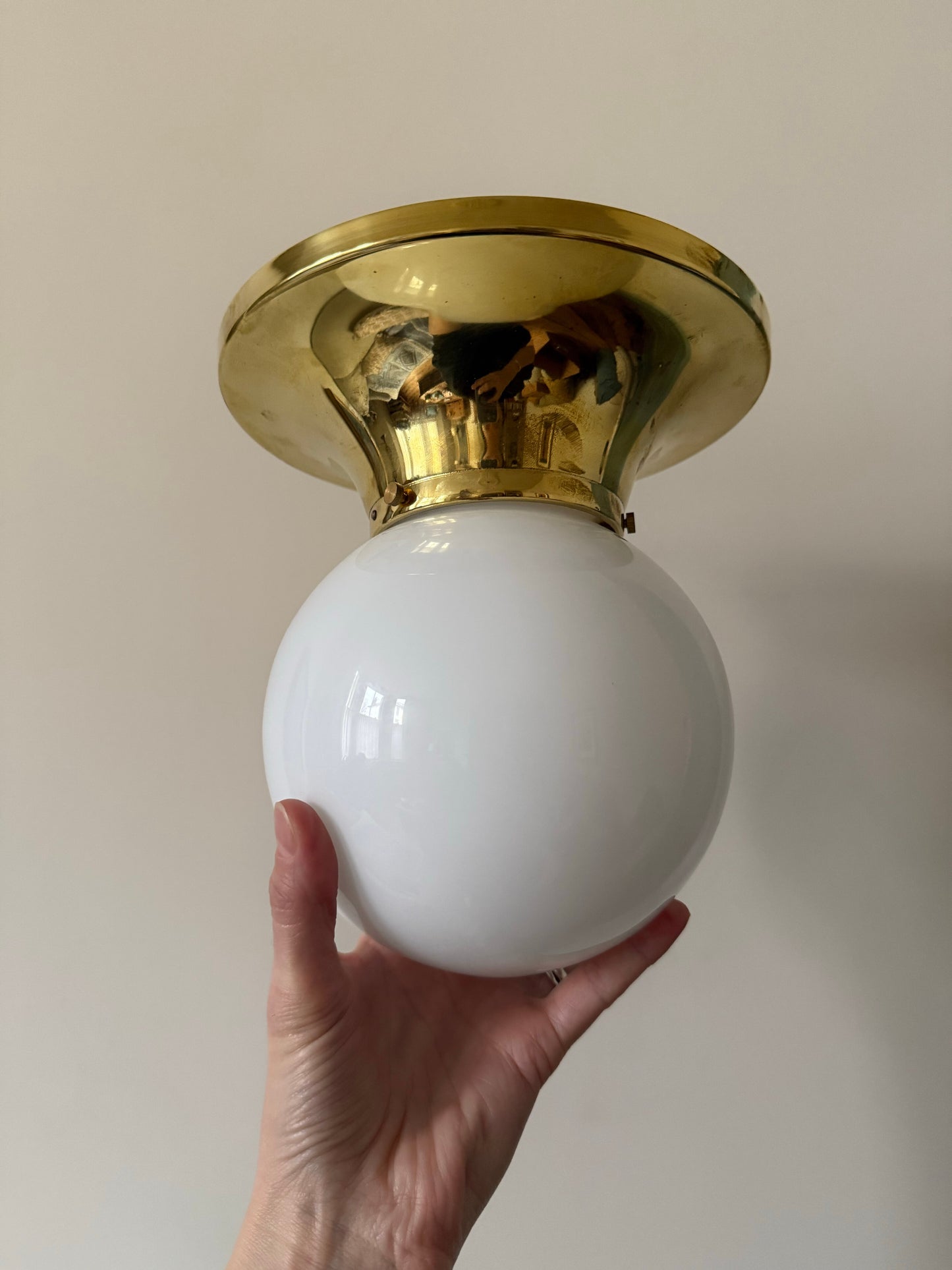 Vintage Brass Globe Light (2 Available)