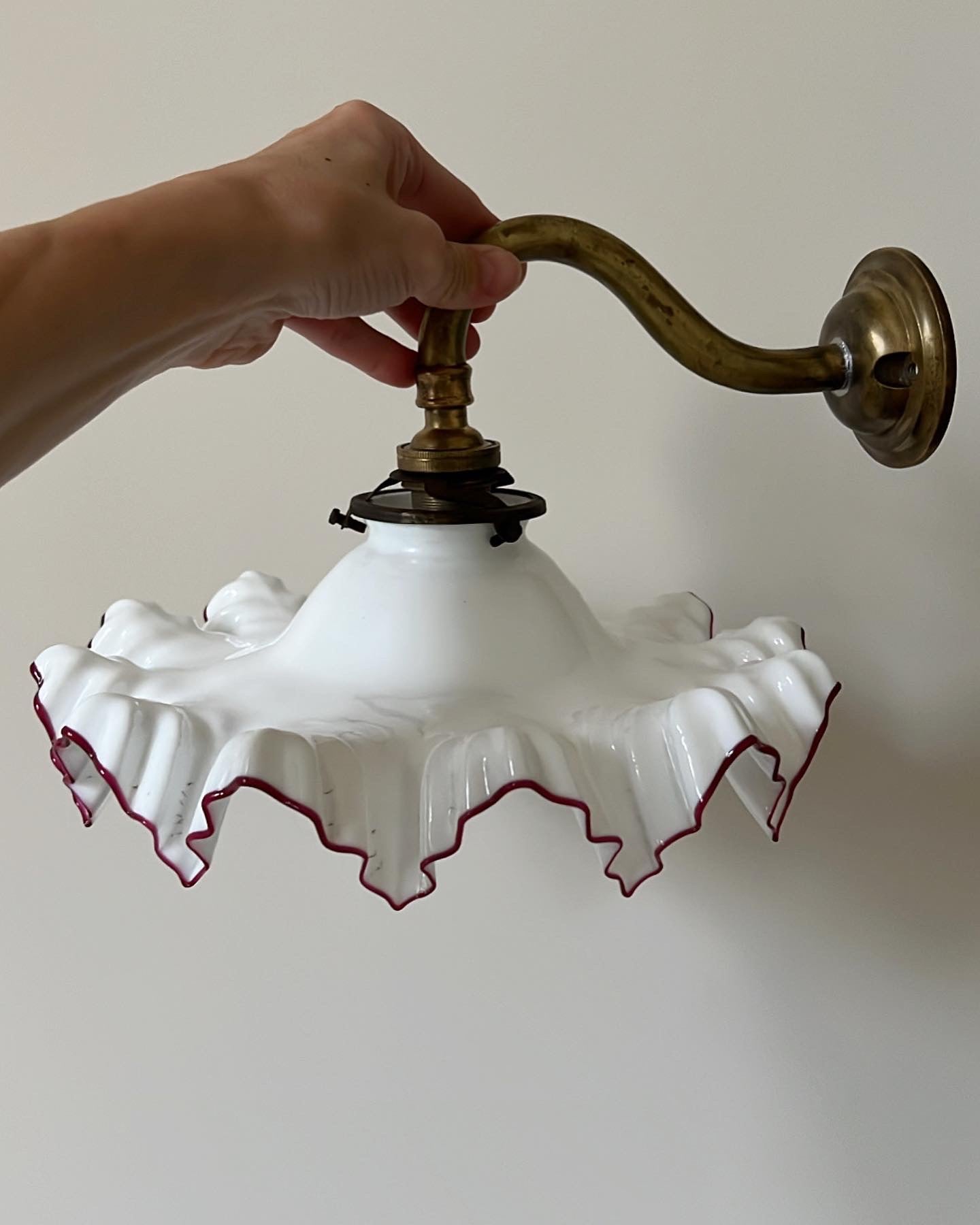 MILK GLASS WALL LIGHT