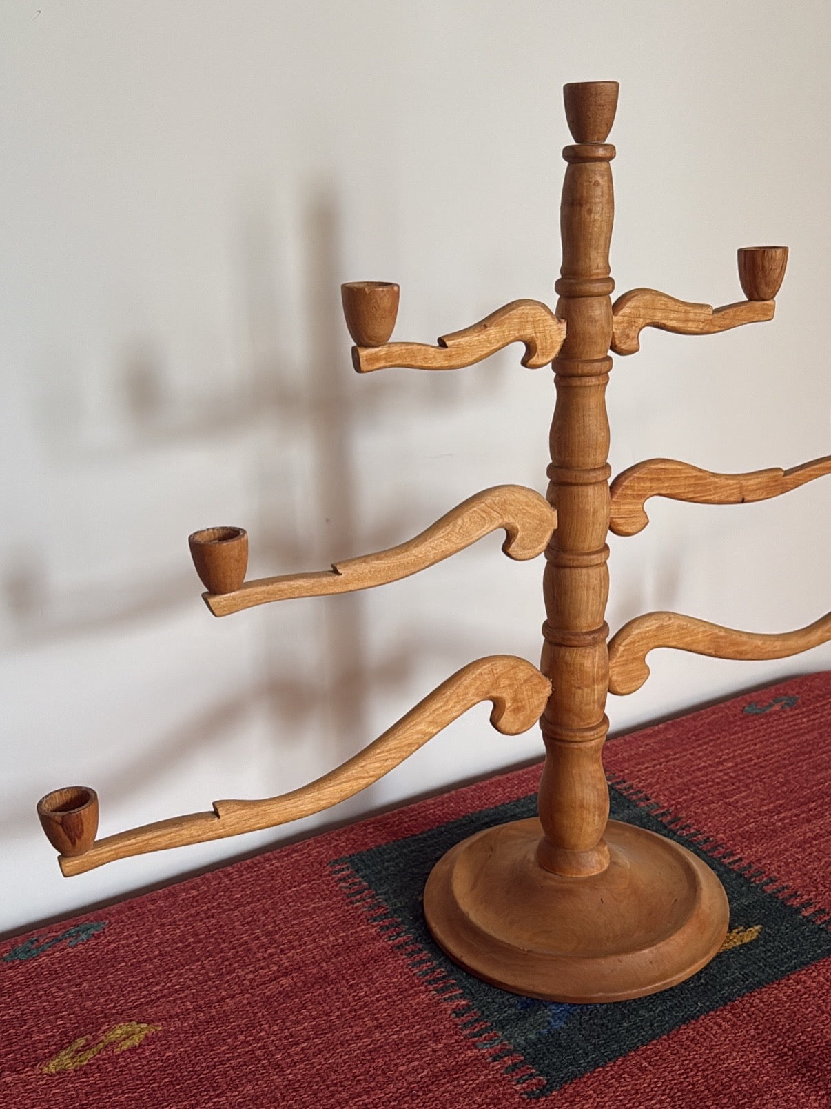 Large Wood Turned Candelabra