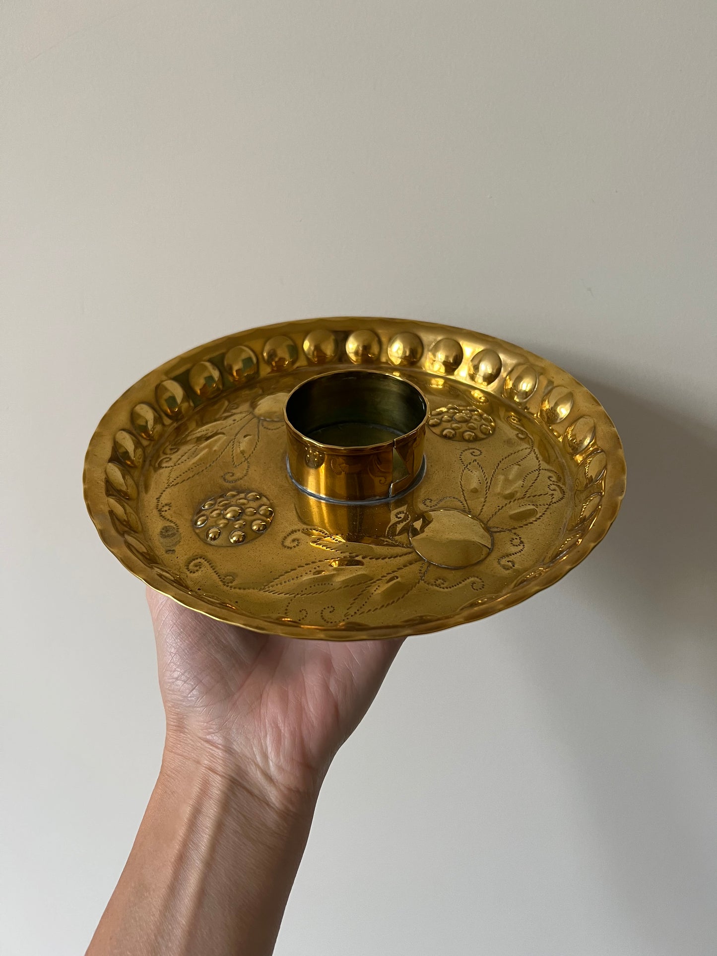 Giant Brass Candle Holder