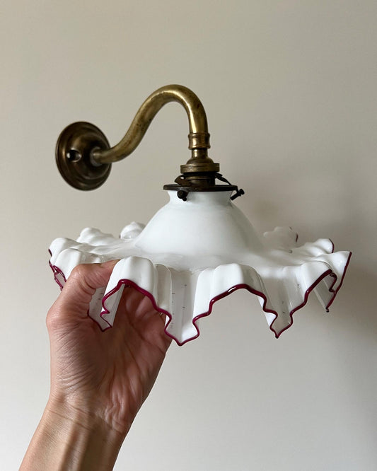 MILK GLASS WALL LIGHT