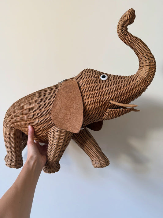 Vintage Rattan Elephant
