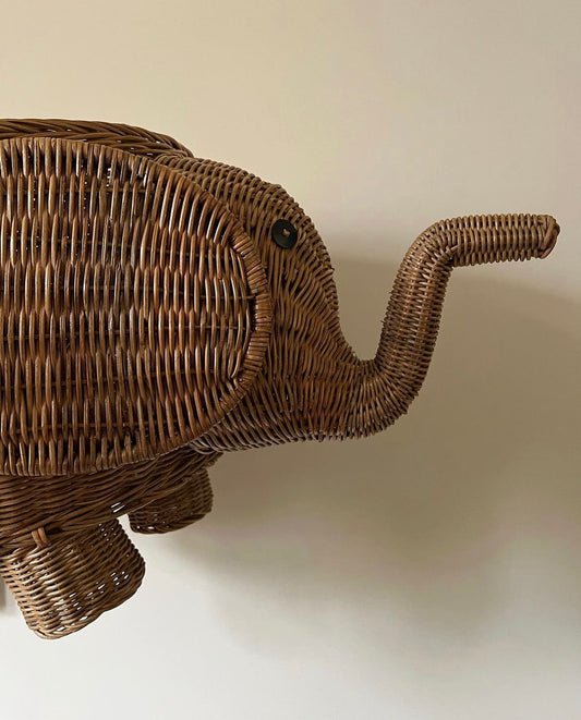 Vintage Rattan Elephant