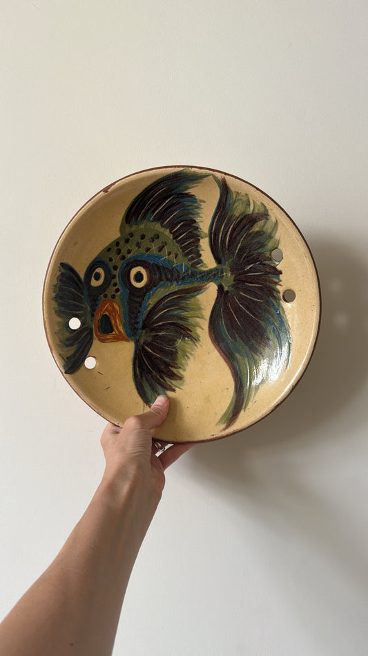 1960's hand painted wall plate