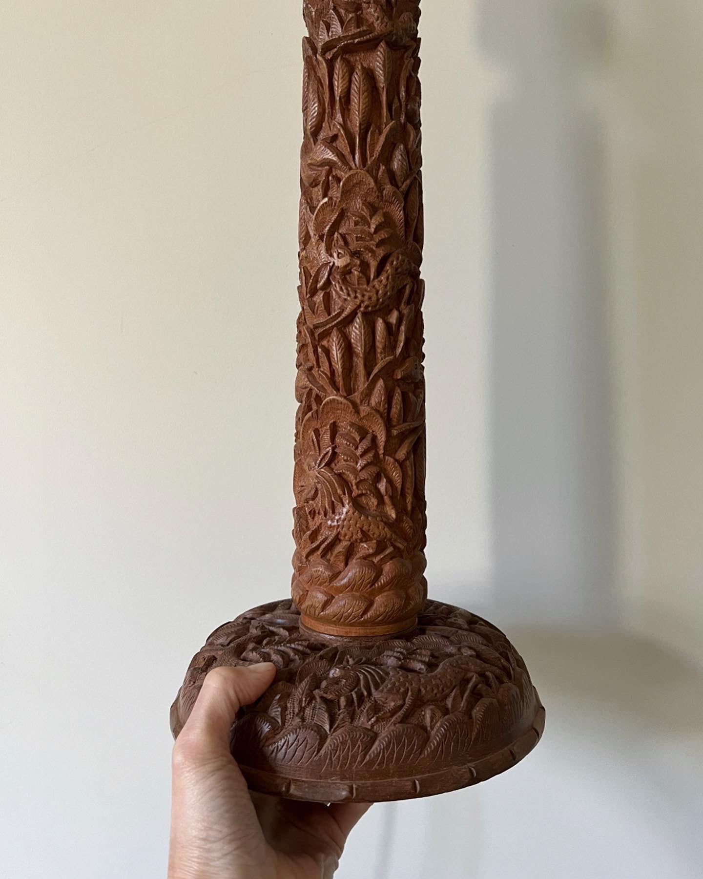 Vintage Hand Carved Lamp Bases