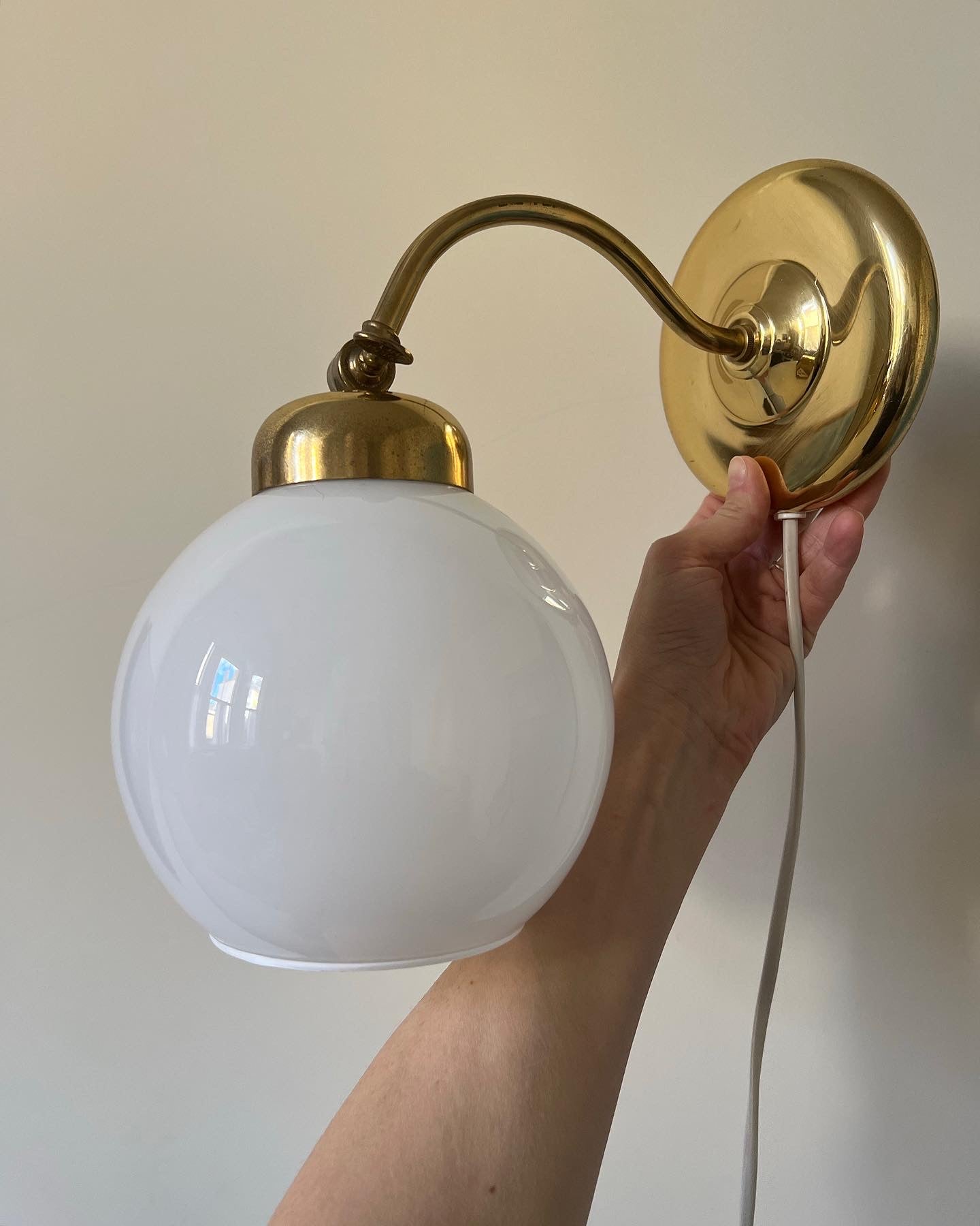 Milk Glass Wall Light