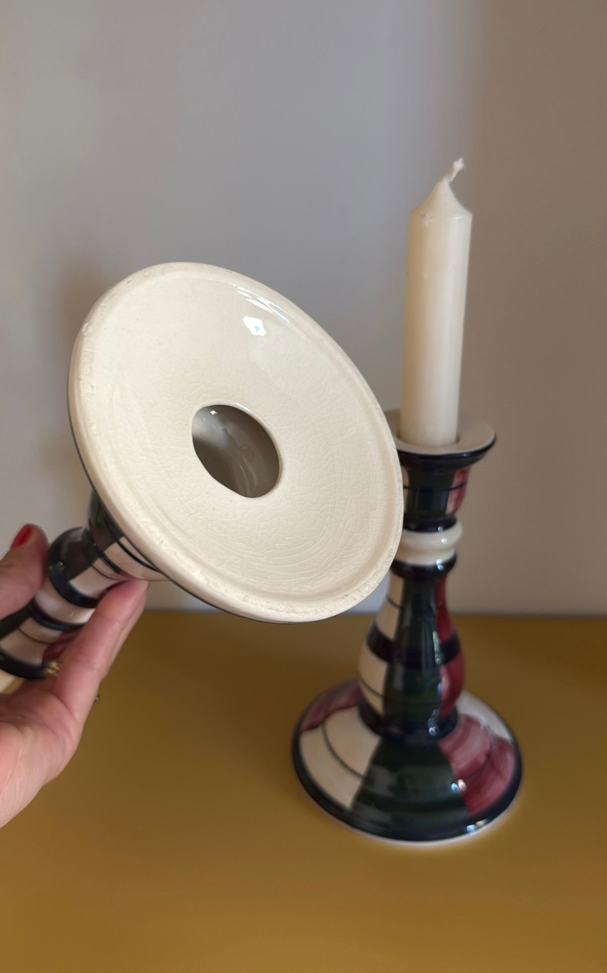 Vintage Checkered Candle Holders