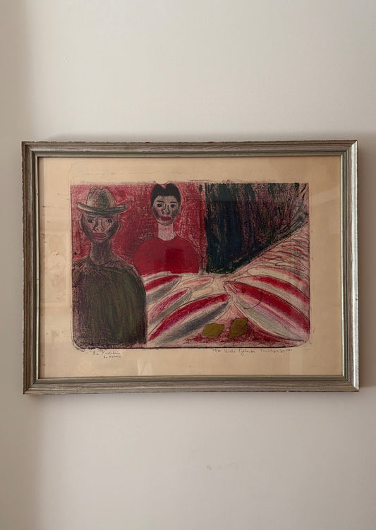 Vintage Coloured Lithograph