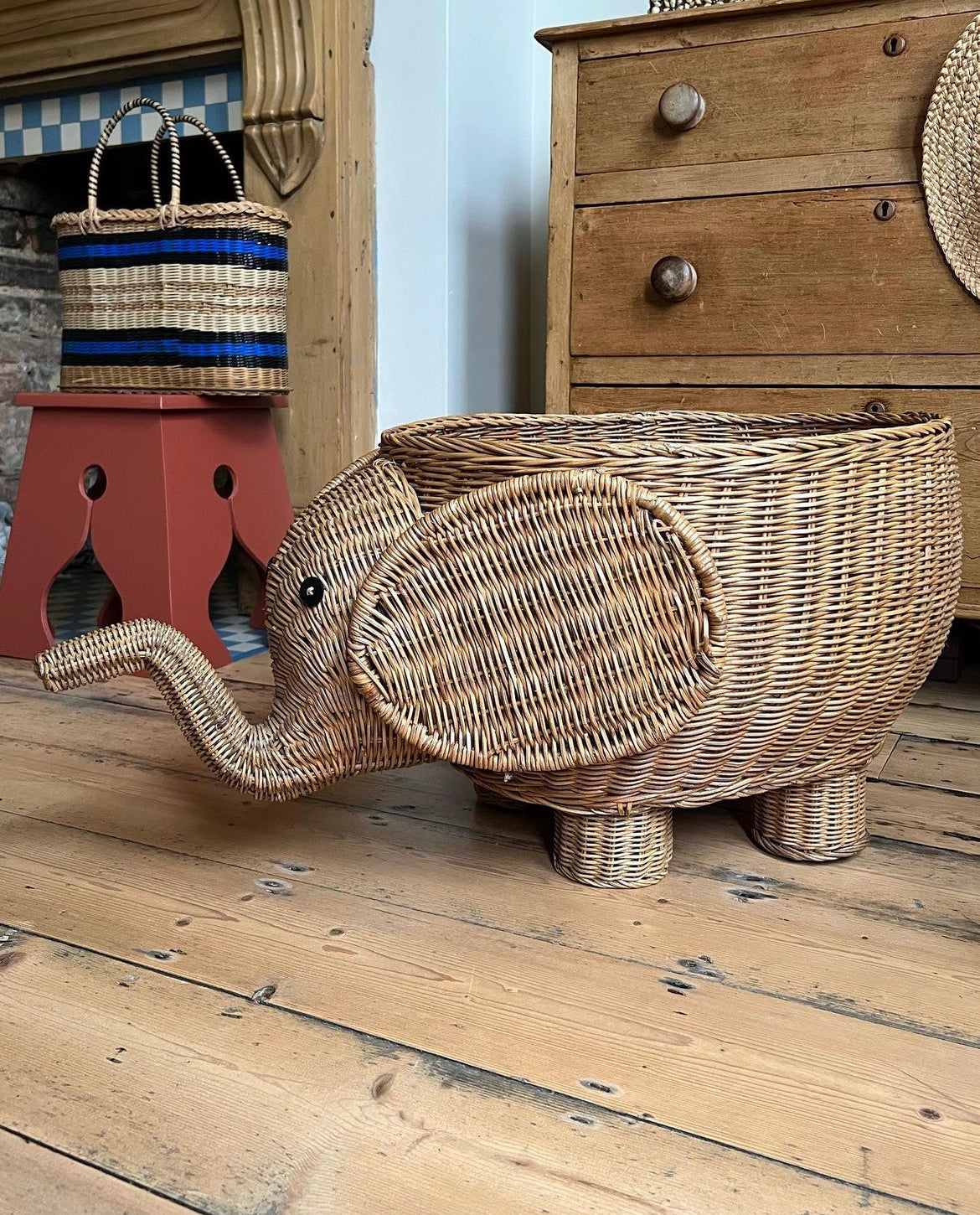 Vintage Rattan Elephant