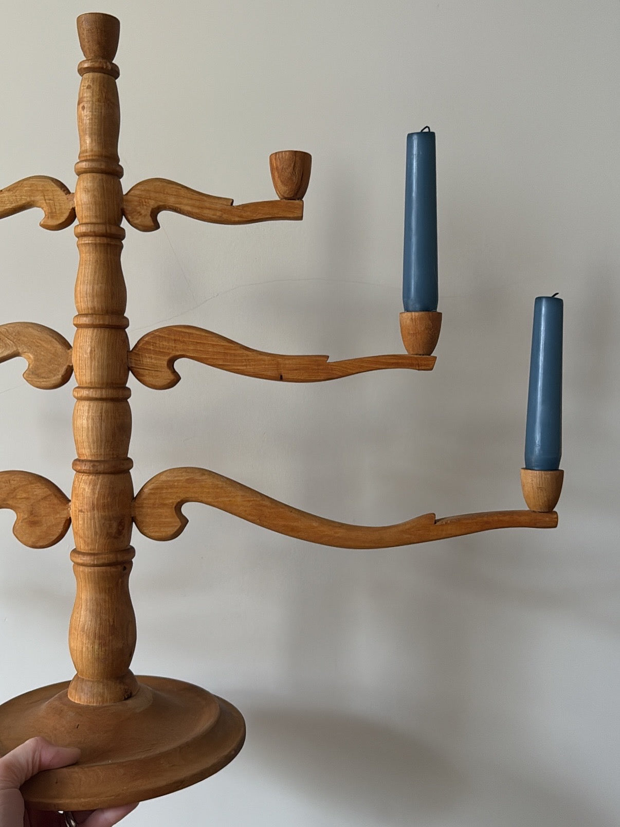 Large Wood Turned Candelabra