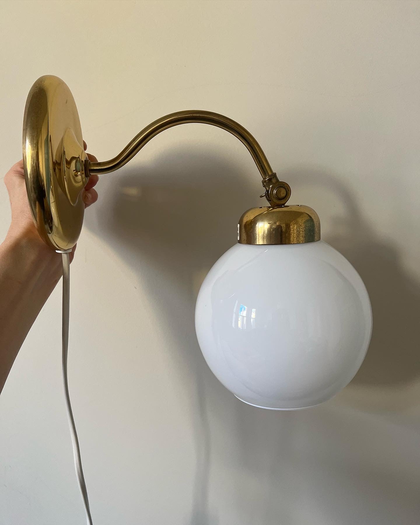 Milk Glass Wall Light