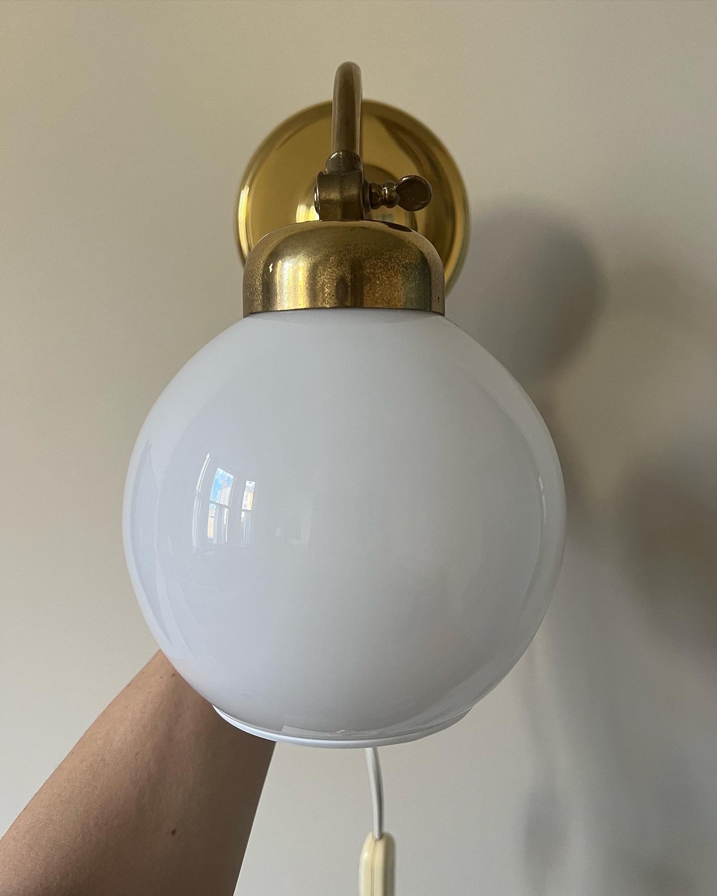 Milk Glass Wall Light