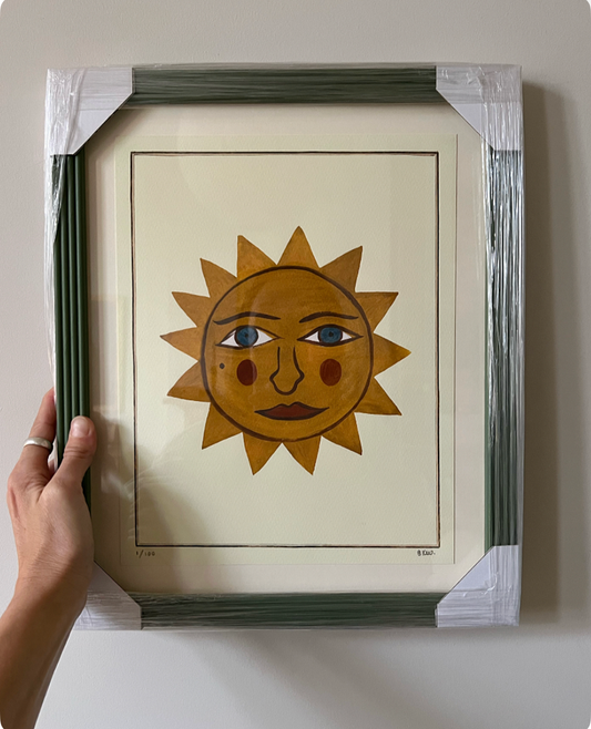 Framed A4 Bohome Sun Print