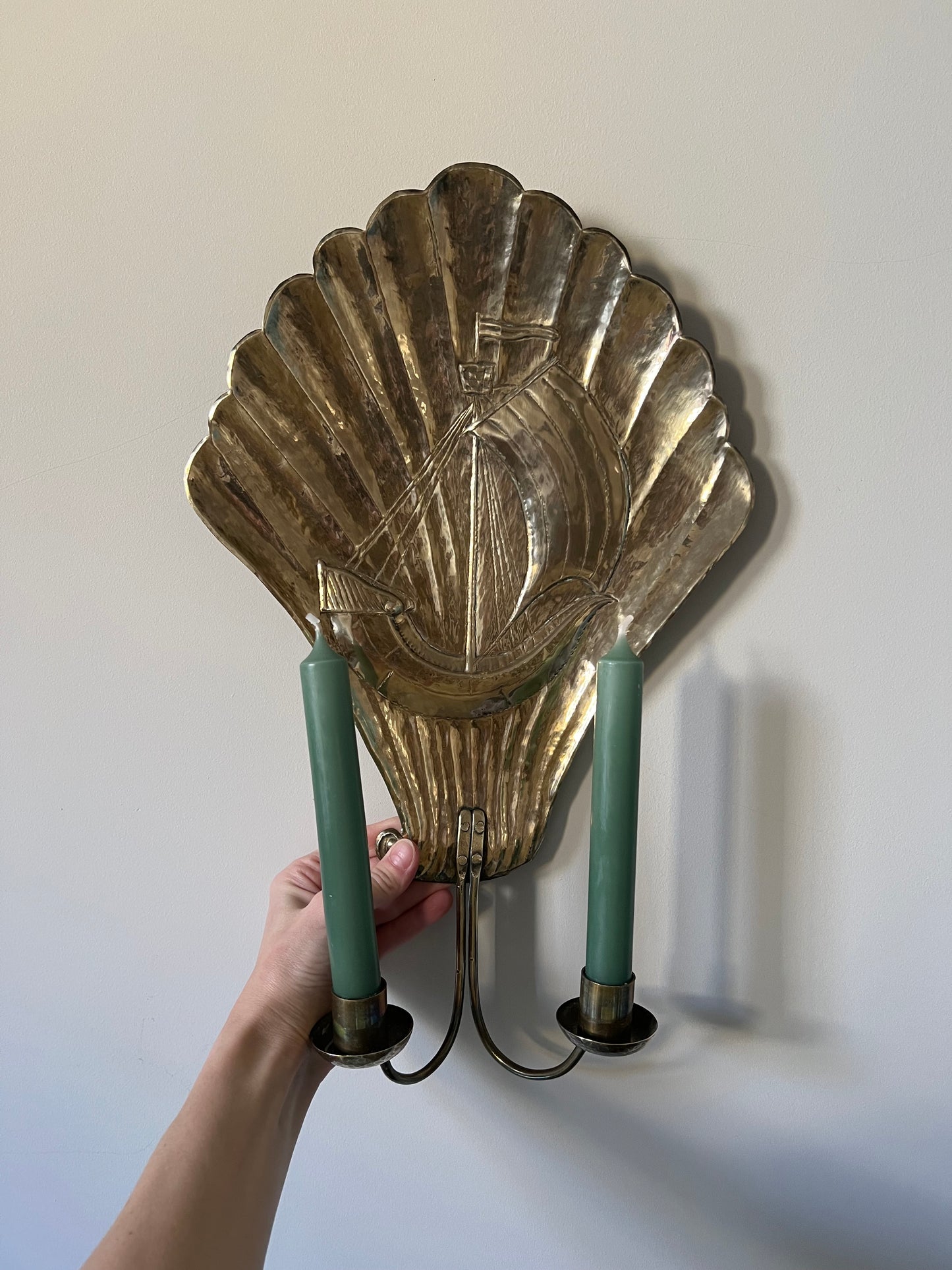 A Pair of Brass Ship Sconces