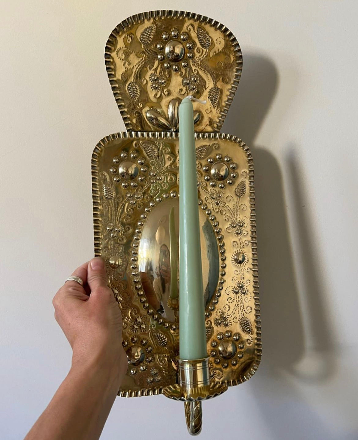 Embossed Brass Sconces