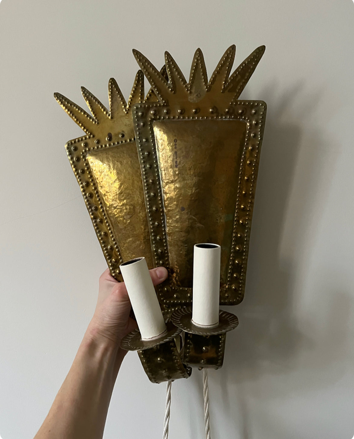 Wired Brass Wall Sconces