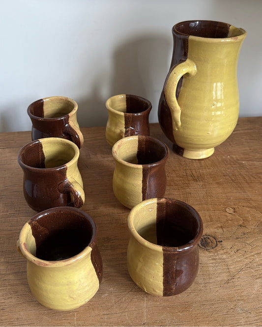 Handmade Jug & 6 Mugs