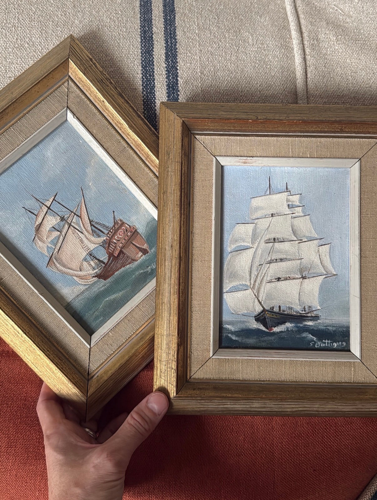 A pair of vintage ships